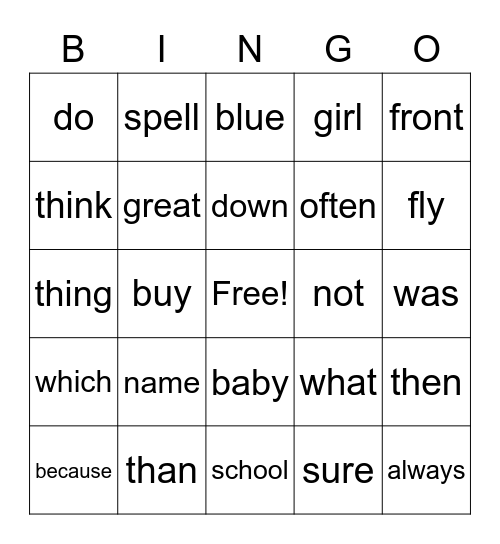 WWW Bingo Card