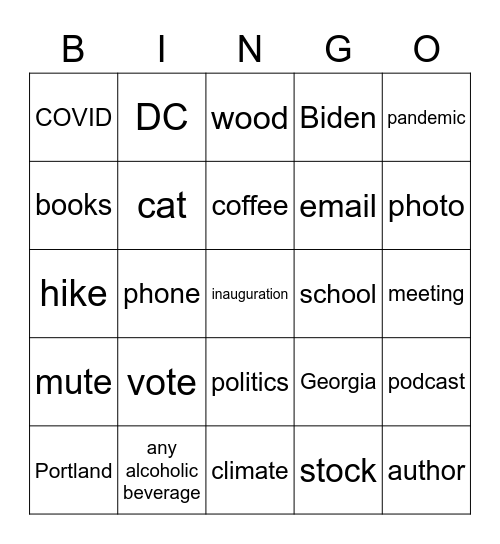 Orion Bingo Card
