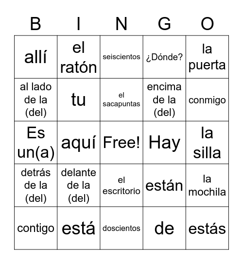 Auténtico 2B (español) Bingo Card