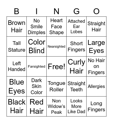 GENE-O Bingo Card