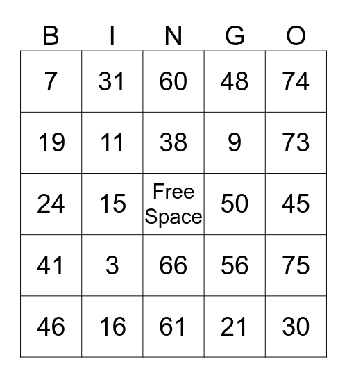 Bingo Card