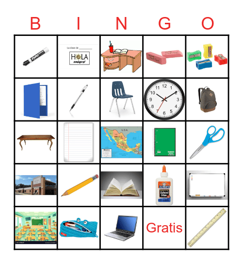 La escuela Bingo Card