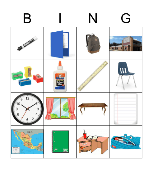 La escuela Bingo Card