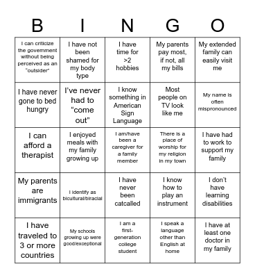 WC4BL Bingo Card