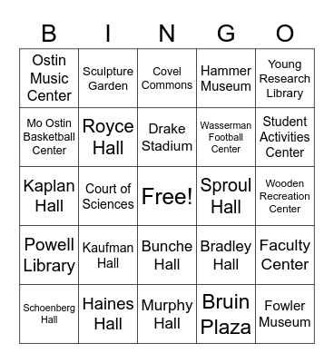 Bruin Bingo Card