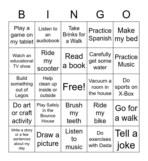 Mikal's Daily Bingo Card