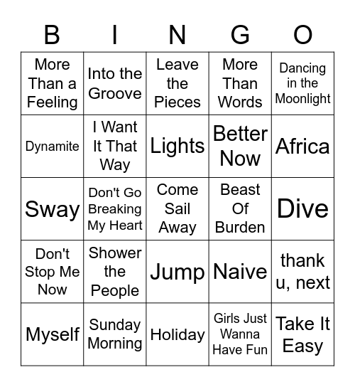 Ali's Top 35 (Happy Birthday) Bingo Card