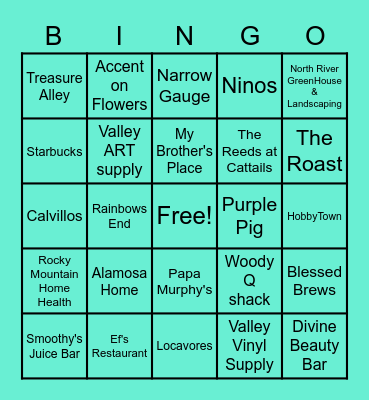 Ice Fest Bingo Card