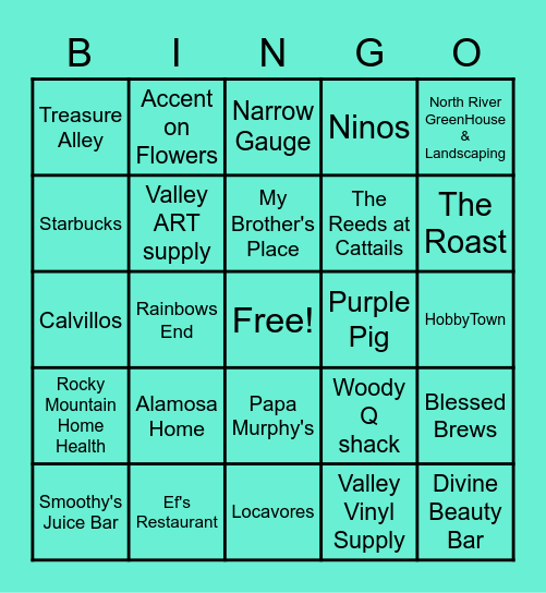 Ice Fest Bingo Card