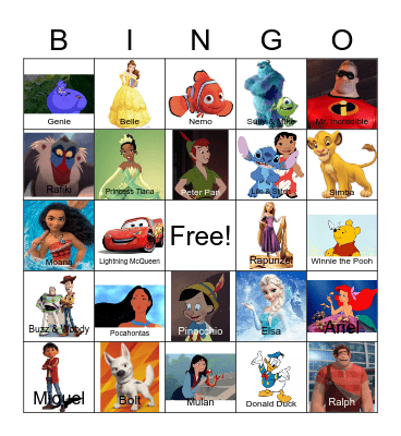 Disney Bingo! Bingo Card