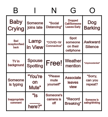 WebEx BINGO Card