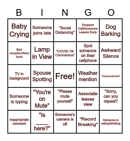 WebEx BINGO Card