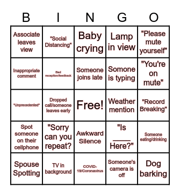 Webex Bingo Card