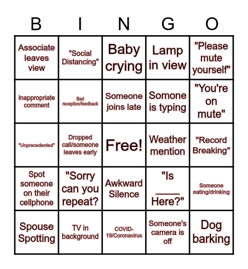 Webex Bingo Card