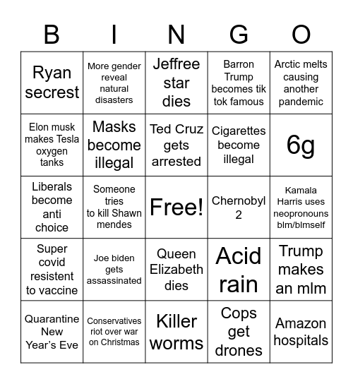 2021 Bingo Card