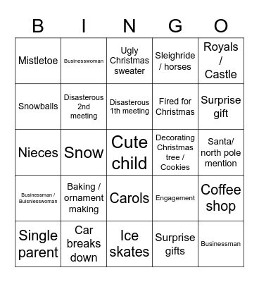 Hallmark Bingo Card