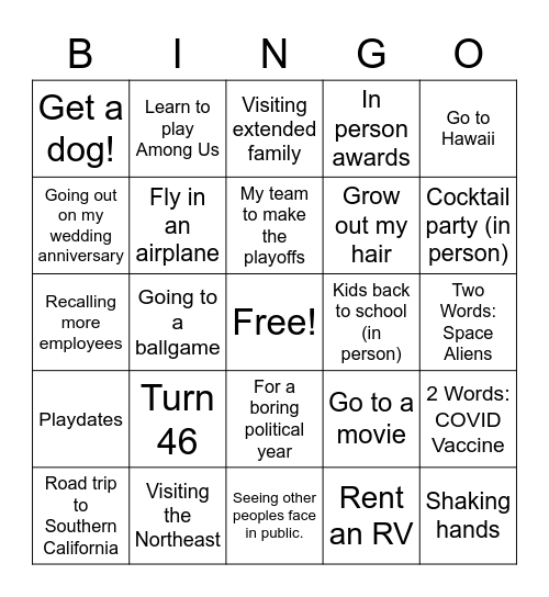 I Have The Bingo! Bingo Card