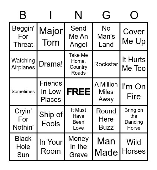 Music Bingo @ The Forum Bingo Card