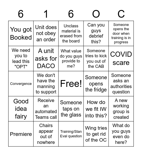 W&T Bingo Card