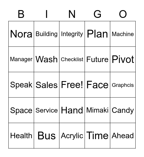 Glassical Bingo Card
