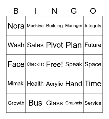 Glassical Bingo Card
