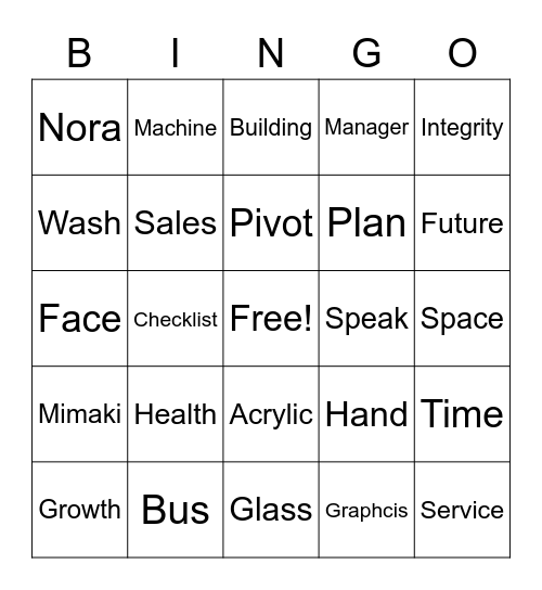 Glassical Bingo Card
