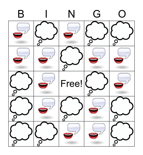 THINK or SAY? Bingo Card