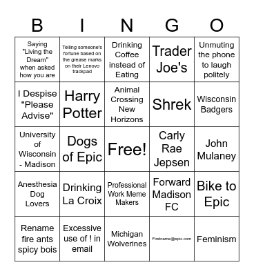 Guru Trait Bingo! Bingo Card