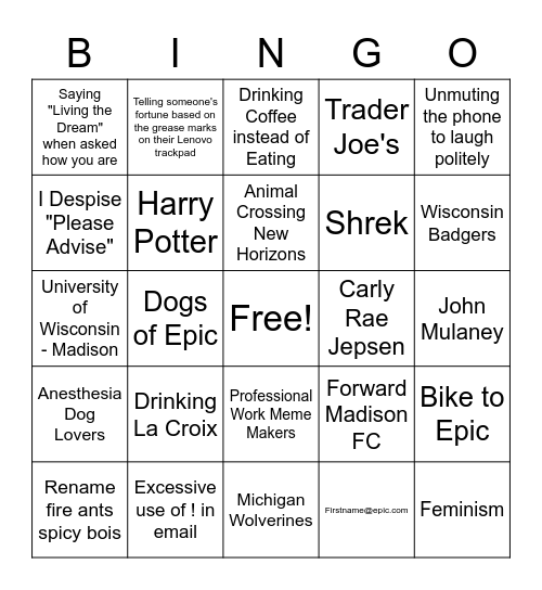 Guru Trait Bingo! Bingo Card