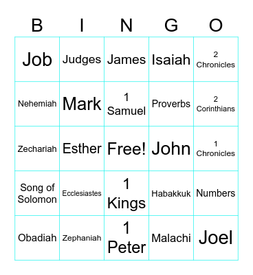 NWT Bible Books Bingo Card