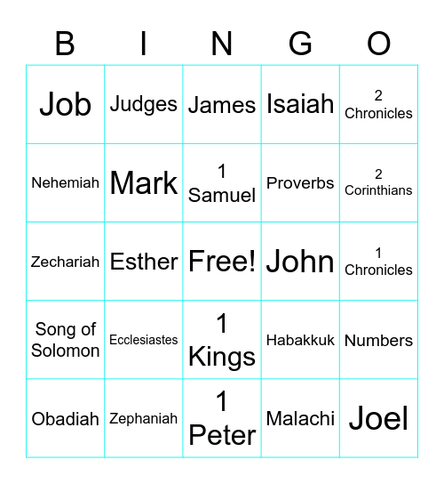 NWT Bible Books Bingo Card
