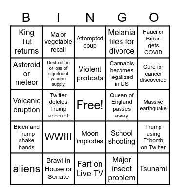 2021 Bingo Card