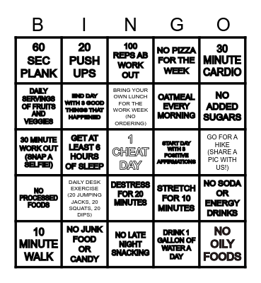 VOLVO WC WEIGHTLOSS BINGO Card