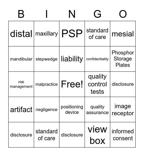 MOD 130 - unit 2 Bingo Card