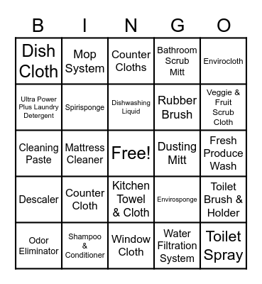 Norwex Bingo Card