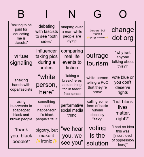 the liberals are at it again bingo Card