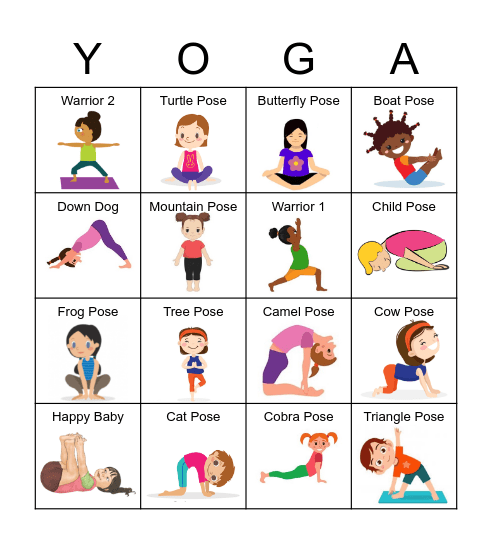 Yoga Bingo Card