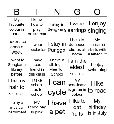 P3-3 BINGO! Bingo Card