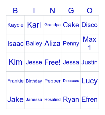 Birthday Bingo Card