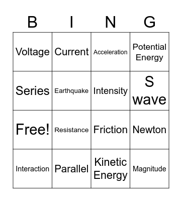 I Remember My Past '' ,'' Bingo Card
