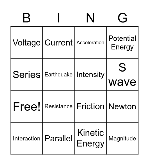 I Remember My Past '' ,'' Bingo Card