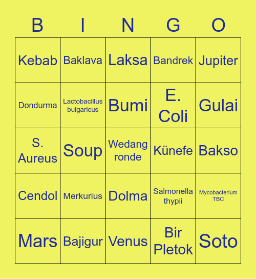 Dica = Anya Geraldine rl. Bingo Card