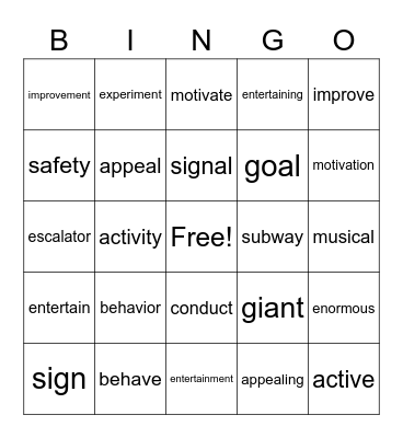 B3 L6 Bingo Card