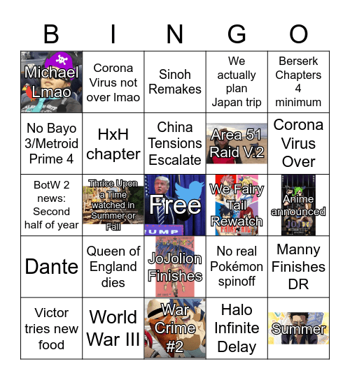 2021 Bingo Card