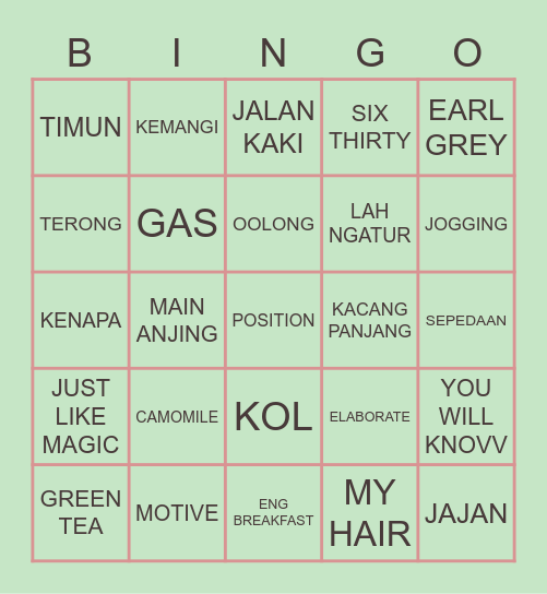 🌺 JESSICA 🌺 Bingo Card