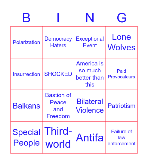 CAPITOL ASSAULT BINGO Card