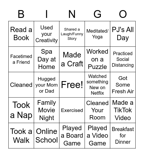 Quarantine Bingo!!! Bingo Card