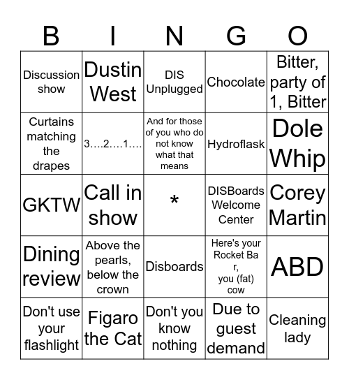 Podcast Cruise 4.0 Bingo Card