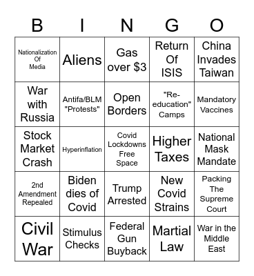 2021 Bingo Card