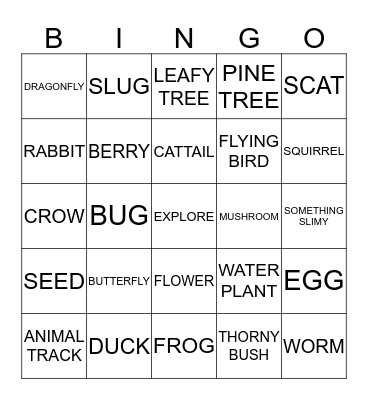 NATURE BINGO Card